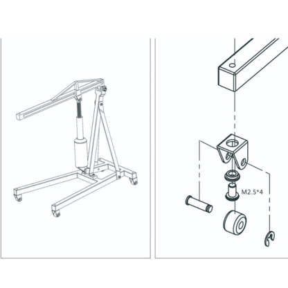 Electric Metal 1/10 Scale RC Engine Hoist & Jack Stand Garage Accessory 5-12V