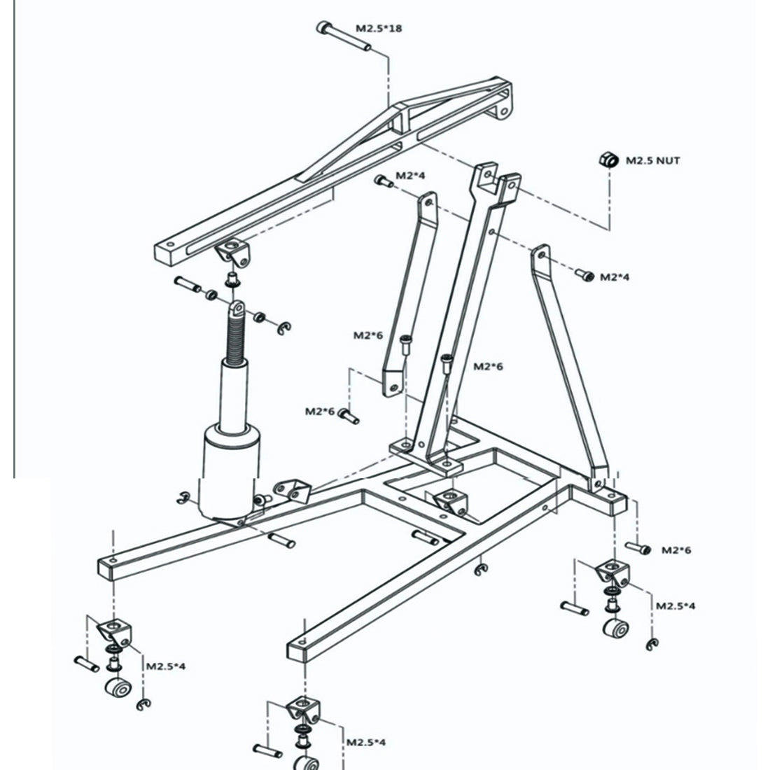 Electric Metal 1/10 Scale RC Engine Hoist & Jack Stand Garage Accessory 5-12V
