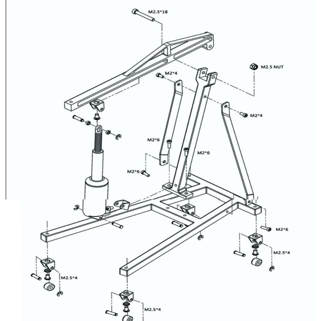Electric Metal 1/10 Scale RC Engine Hoist & Jack Stand Garage Accessory 5-12V