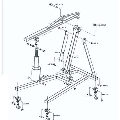 Electric Metal 1/10 Scale RC Engine Hoist & Jack Stand Garage Accessory 5-12V