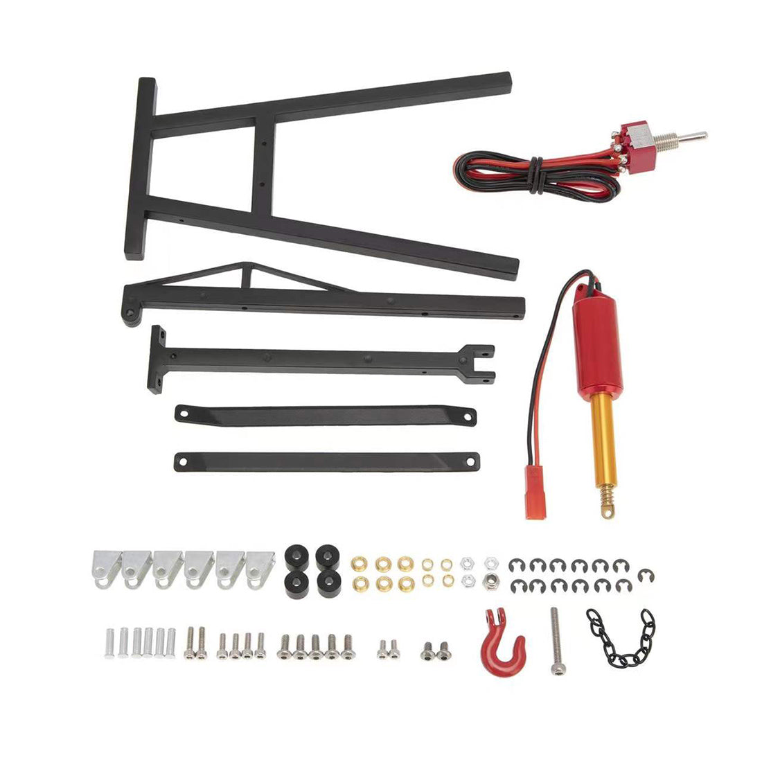 Electric Metal 1/10 Scale RC Engine Hoist & Jack Stand Garage Accessory 5-12V