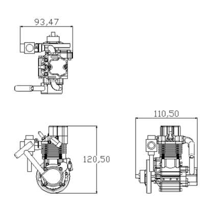 Enjomor GS-DK01 8cc High RPM 4 Stroke Single Cylinder Gasoline Engine Model 14000rpm