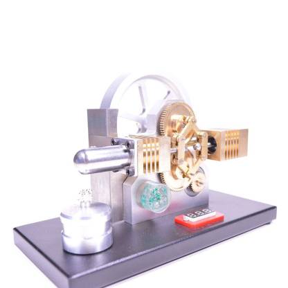 Enjomor Horizontal Gear Drive Stirling Engine Generator Model with Voltmeter and LED Lights-helloworld7