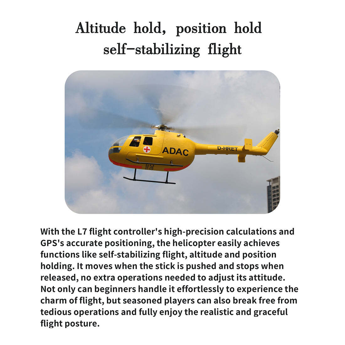 FLISHRC FL500 BO-105 500-Class Scale GPS RC Helicopter RTF L7 Flight Controller-helloworld7
