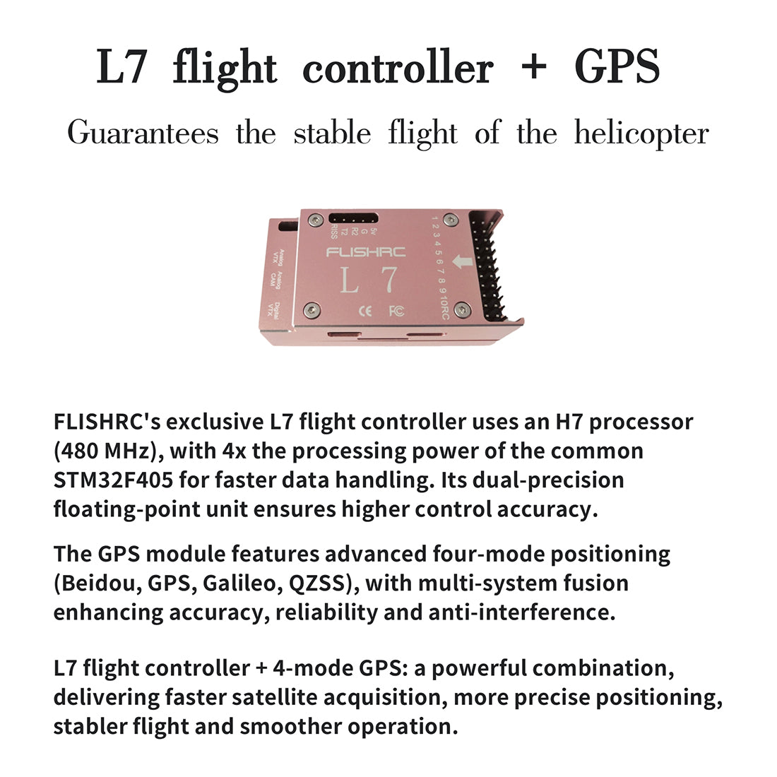 FLISHRC FL500 EC135 500-Class Scale RC Helicopter RTF with GPS & Fenestron Tail