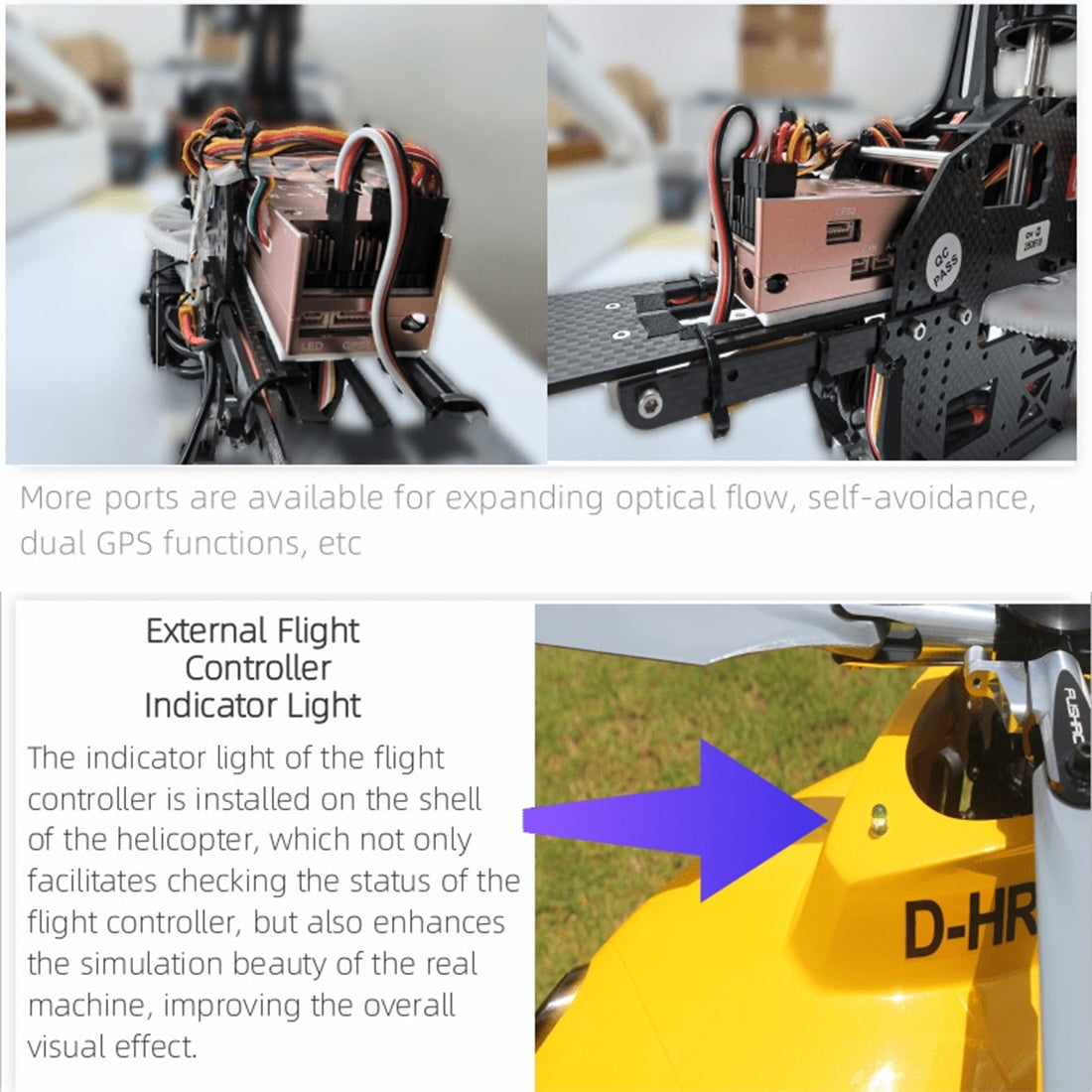 FLISHRC FL500 EC135 500-Class Scale RC Helicopter RTF with GPS & Fenestron Tail