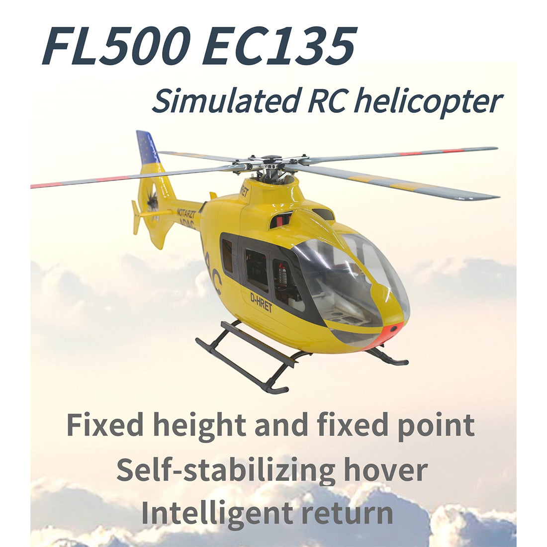 FLISHRC FL500 EC135 500-Class Scale RC Helicopter RTF with GPS & Fenestron Tail