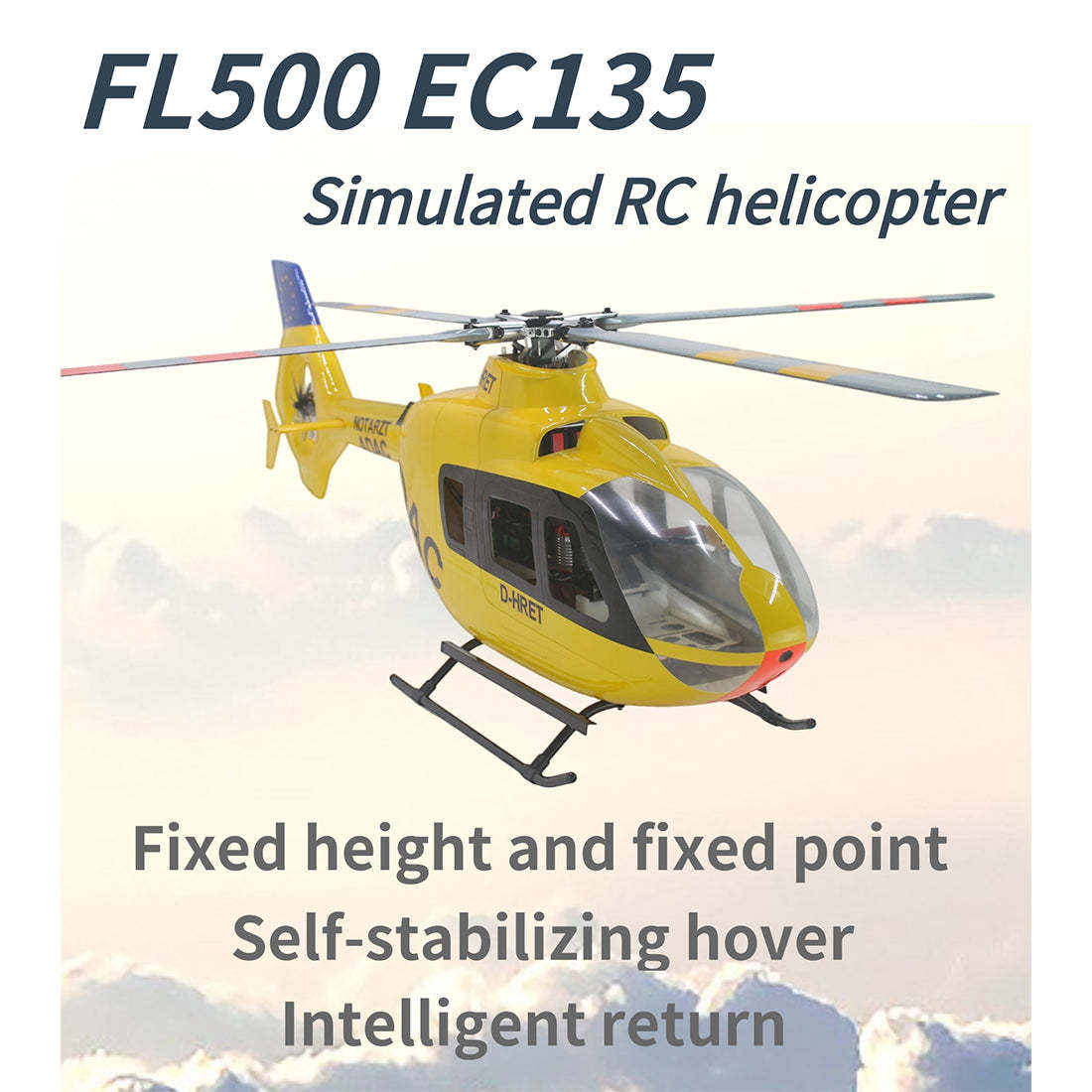 FLISHRC FL500 EC135 500-Class Scale RC Helicopter RTF with GPS & Fenestron Tail