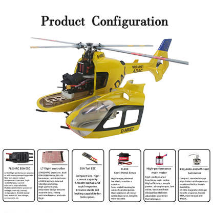 FLISHRC FL500 EC135 500-Class Scale RC Helicopter RTF with GPS & Fenestron Tail