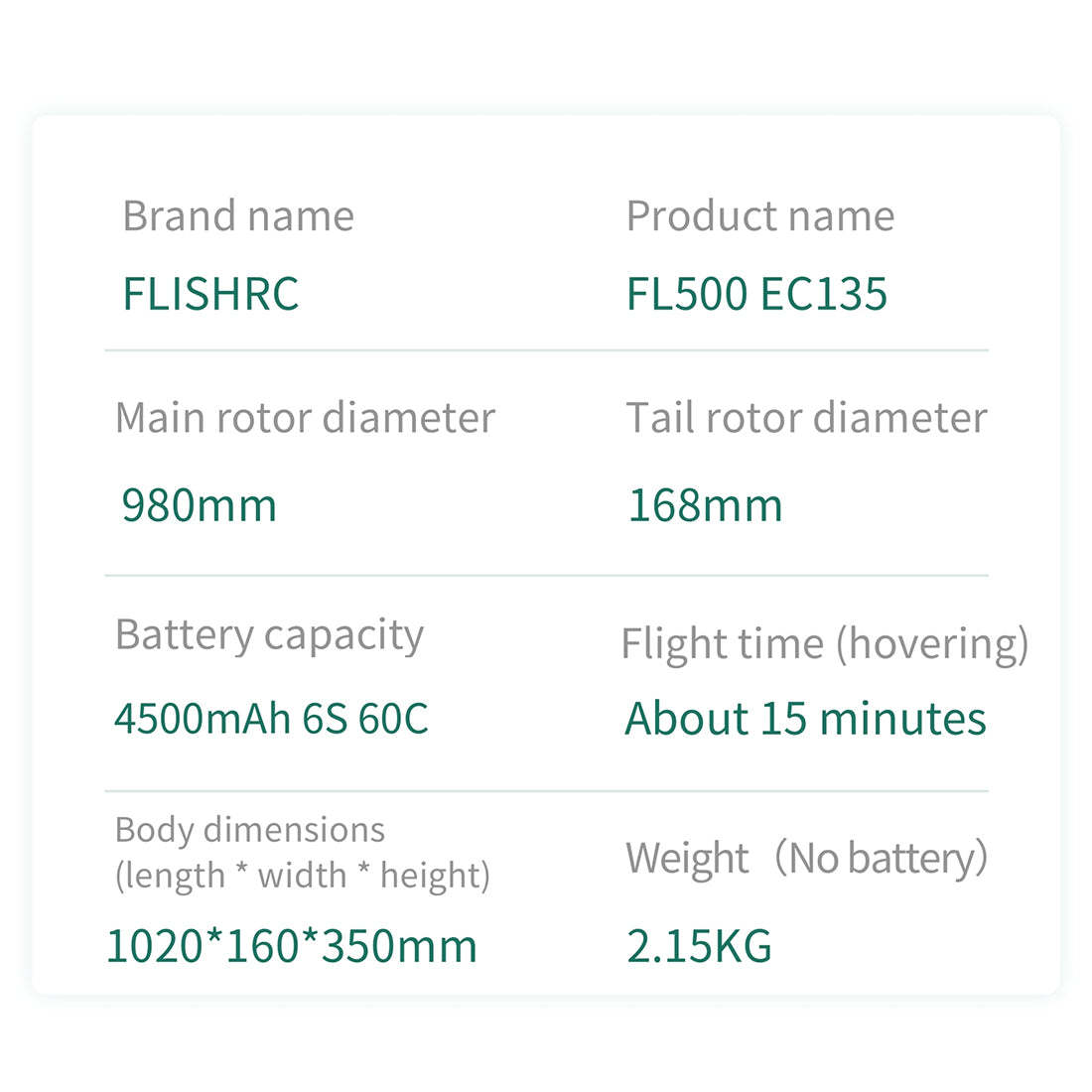 FLISHRC FL500 EC135 500-Class Scale RC Helicopter RTF with GPS & Fenestron Tail