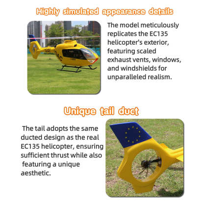 FLISHRC FL500 EC135 500-Class Scale RC Helicopter RTF with GPS & Fenestron Tail