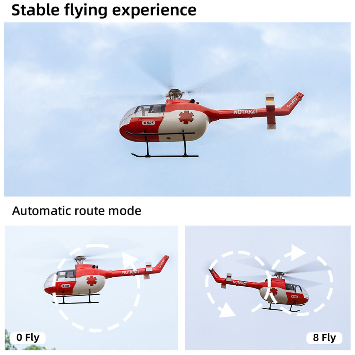 FLYWING BO105 470 Size Scale GPS RC Helicopter RTF H1 Flight Controller Brushless Motor-helloworld7