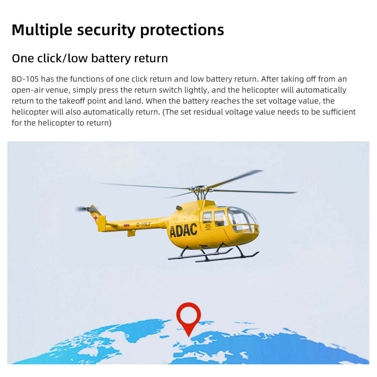 FLYWING BO105 470 Size Scale GPS RC Helicopter RTF H1 Flight Controller Brushless Motor-helloworld7