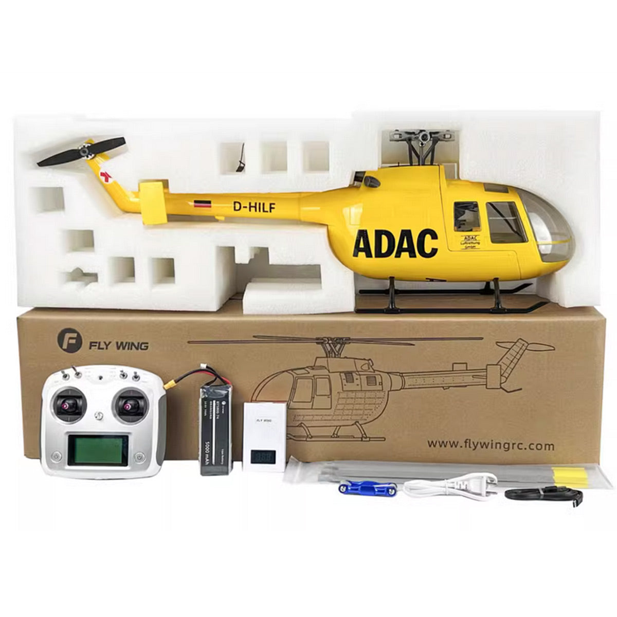 FLYWING BO105 470 Size Scale GPS RC Helicopter RTF H1 Flight Controller Brushless Motor-helloworld7