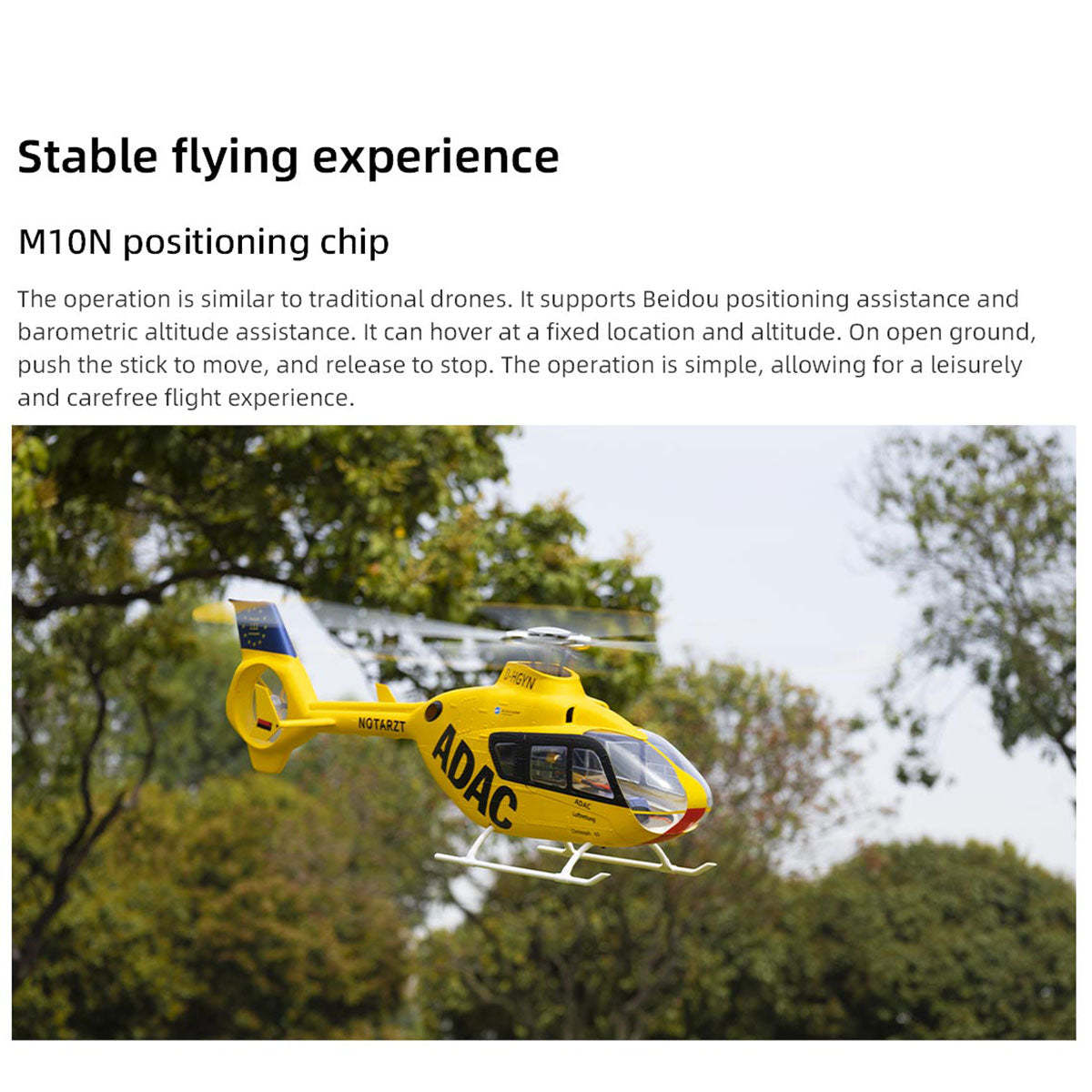 FLYWING EC135 470-Class GPS Scale RC Helicopter RTF with H1 Flight Controller & One-Key Inverted Flight