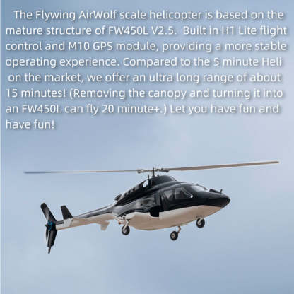 FLYWING FW450L Airwolf 450-Class GPS RC Helicopter RTF with H1 Flight Controller