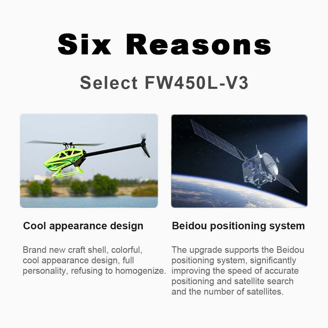 FLYWING FW450L V3 6CH GPS RC Helicopter RTF with H1 Flight Controller & One-Key Inverted Flight