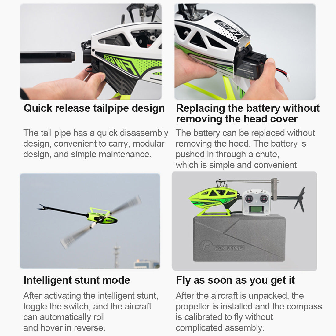 FLYWING FW450L V3 6CH GPS RC Helicopter RTF with H1 Flight Controller & One-Key Inverted Flight