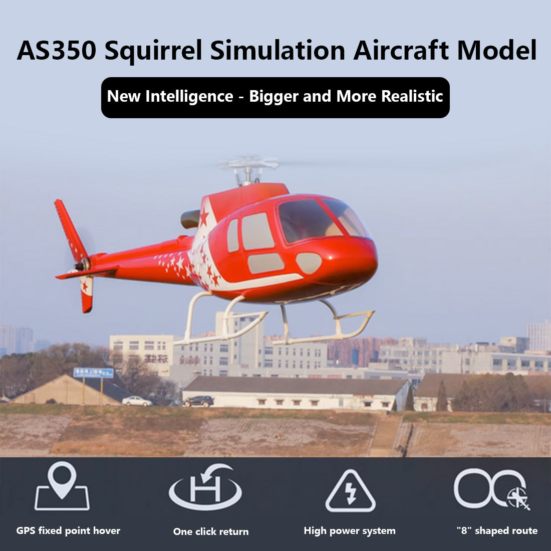 FLYWING Squirrel AS350 470-Class GPS RC Helicopter RTF with H1 Flight Controller