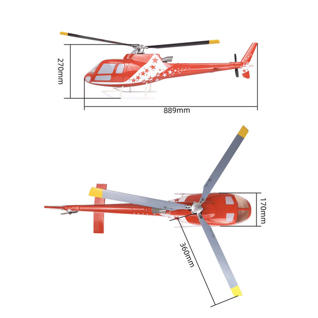 FLYWING Squirrel AS350 470-Class GPS RC Helicopter RTF with H1 Flight Controller