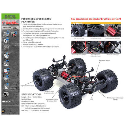 FS Racing 1:10 Scale 4WD High Speed Off-Road RC Truck RTR Waterproof Brushless All-Terrain Car