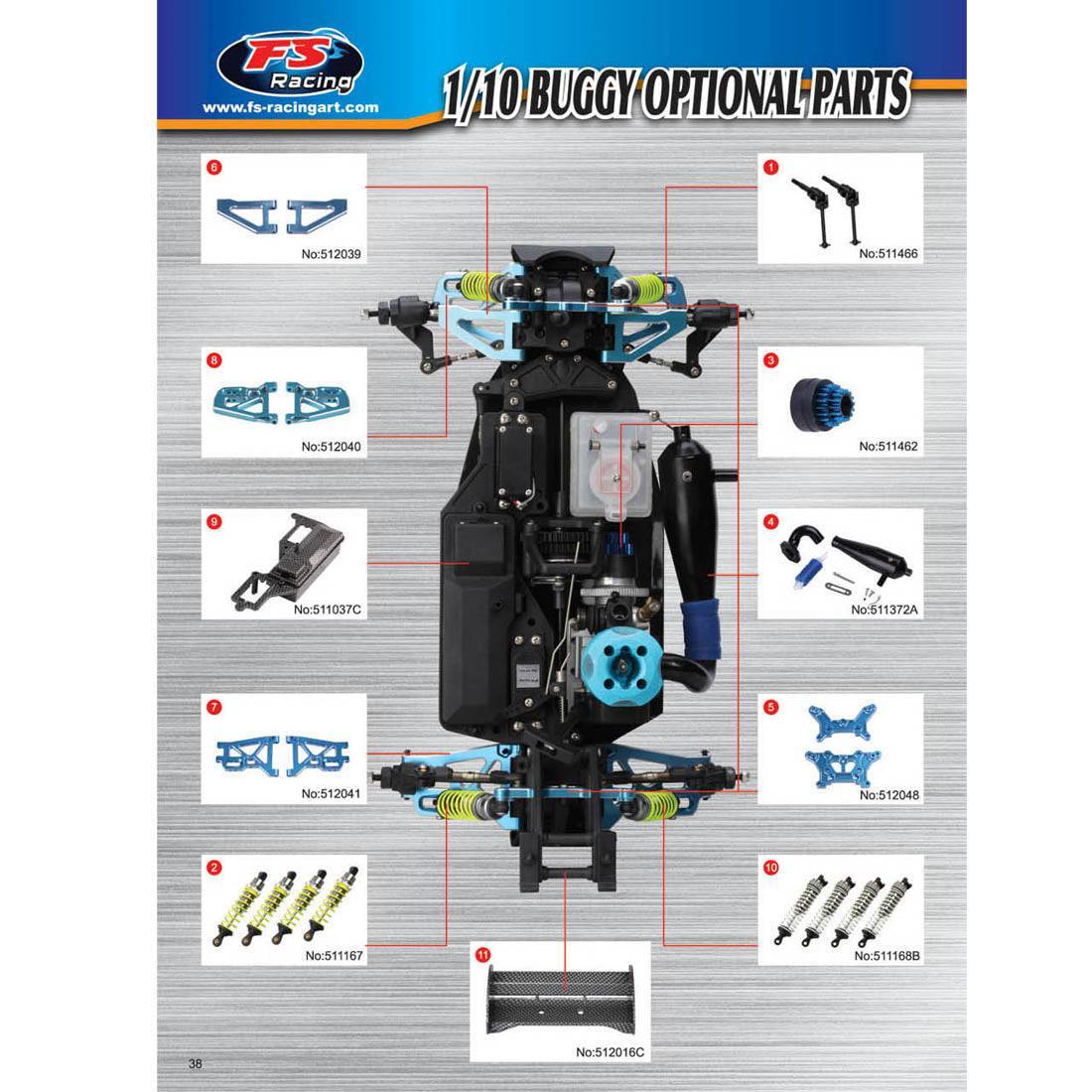FS Racing 51208 GB-4 Sport 1/10 4WD Nitro Off Road Buggy 2 Speed Carbon Fiber