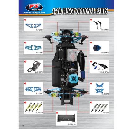 FS Racing 51208 GB-4 Sport 1/10 4WD Nitro Off Road Buggy 2 Speed Carbon Fiber