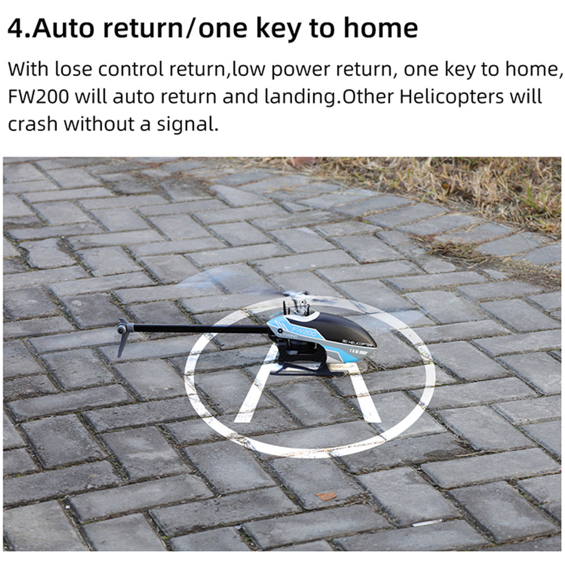 FW200 6CH GPS Direct Drive Brushless 3D RC Helicopter RTF with Optical Flow