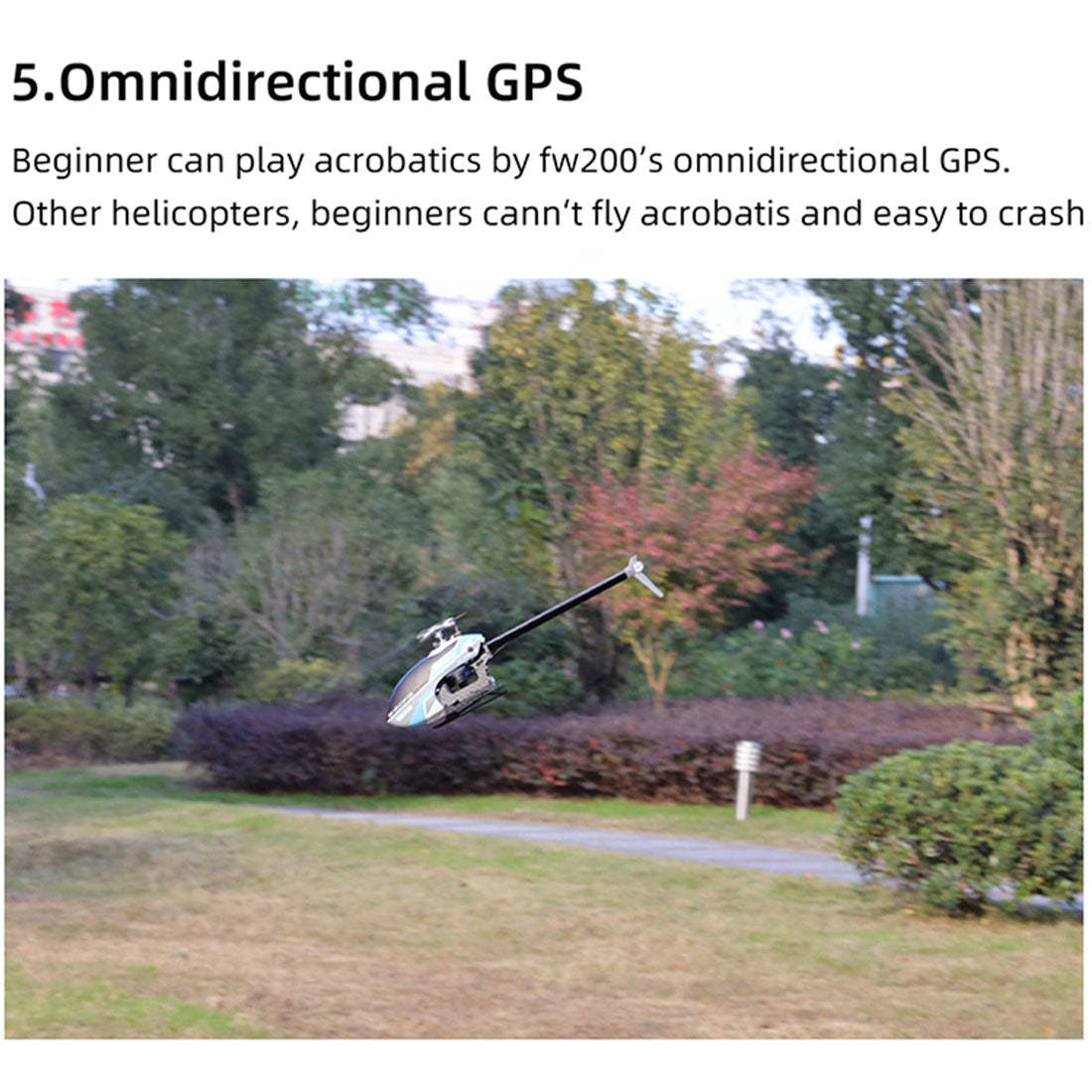 FW200 6CH GPS Direct Drive Brushless 3D RC Helicopter RTF with Optical Flow