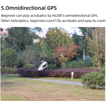 FW200 6CH GPS Direct Drive Brushless 3D RC Helicopter RTF with Optical Flow