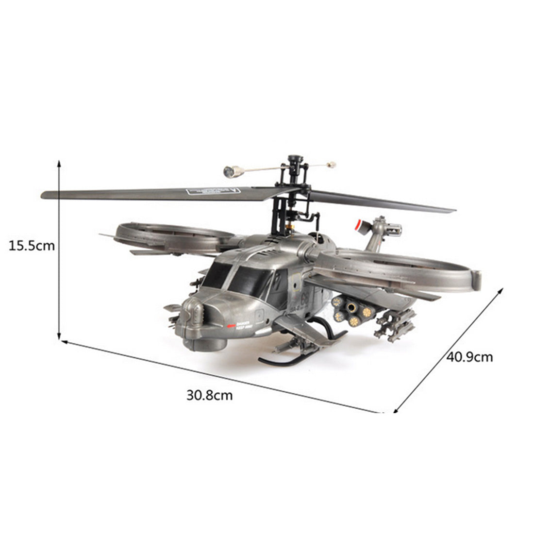 FX066 4CH RC Apache Attack Helicopter Single Rotor RTF with 7.4V Battery