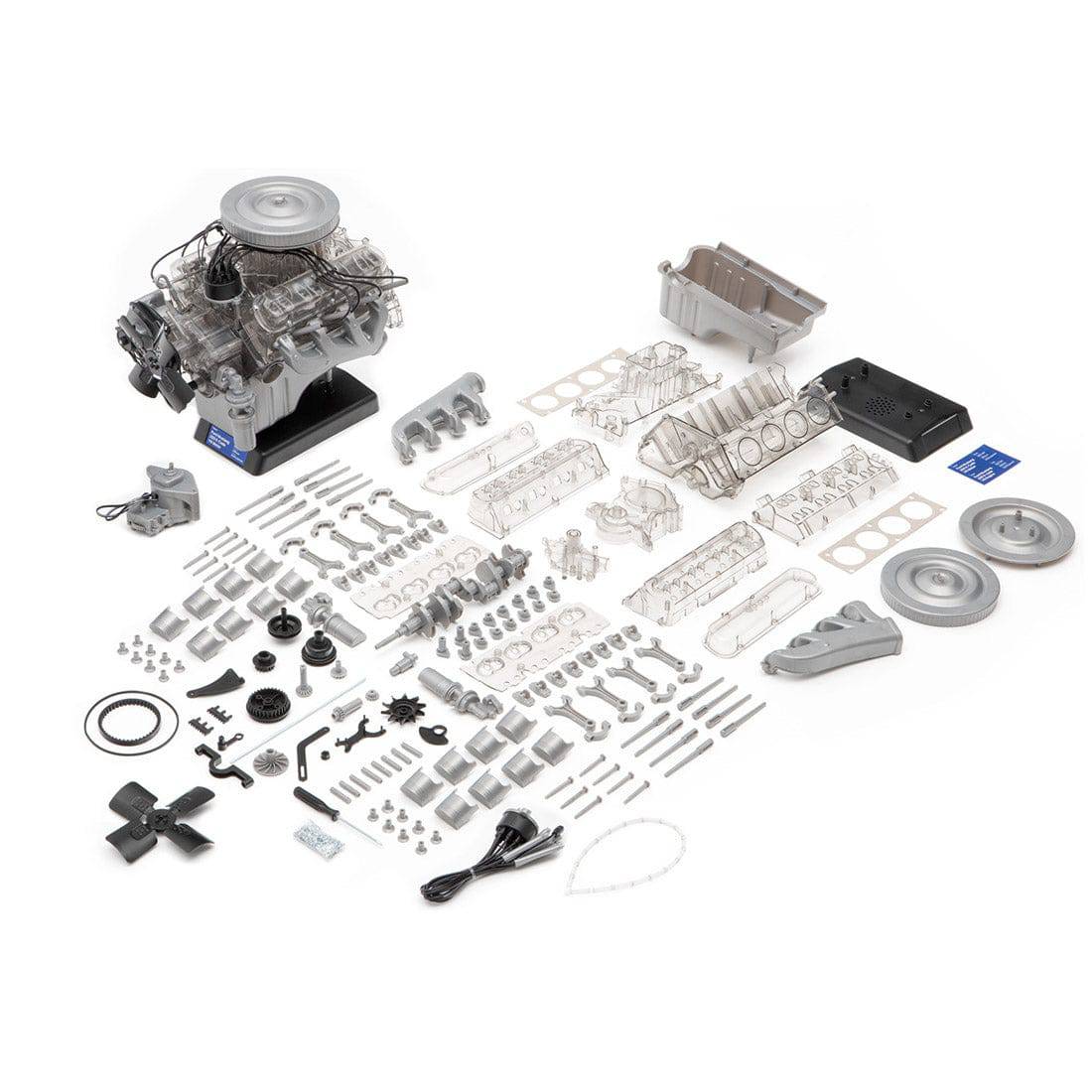 Ford Mustang 1965 K-Code V8 Engine Model Kit Transparent DIY Motorized Replica