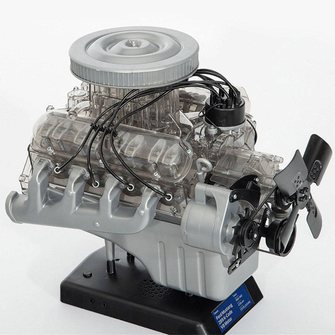 Ford Mustang 1965 K-Code V8 Engine Model Kit Transparent DIY Motorized Replica