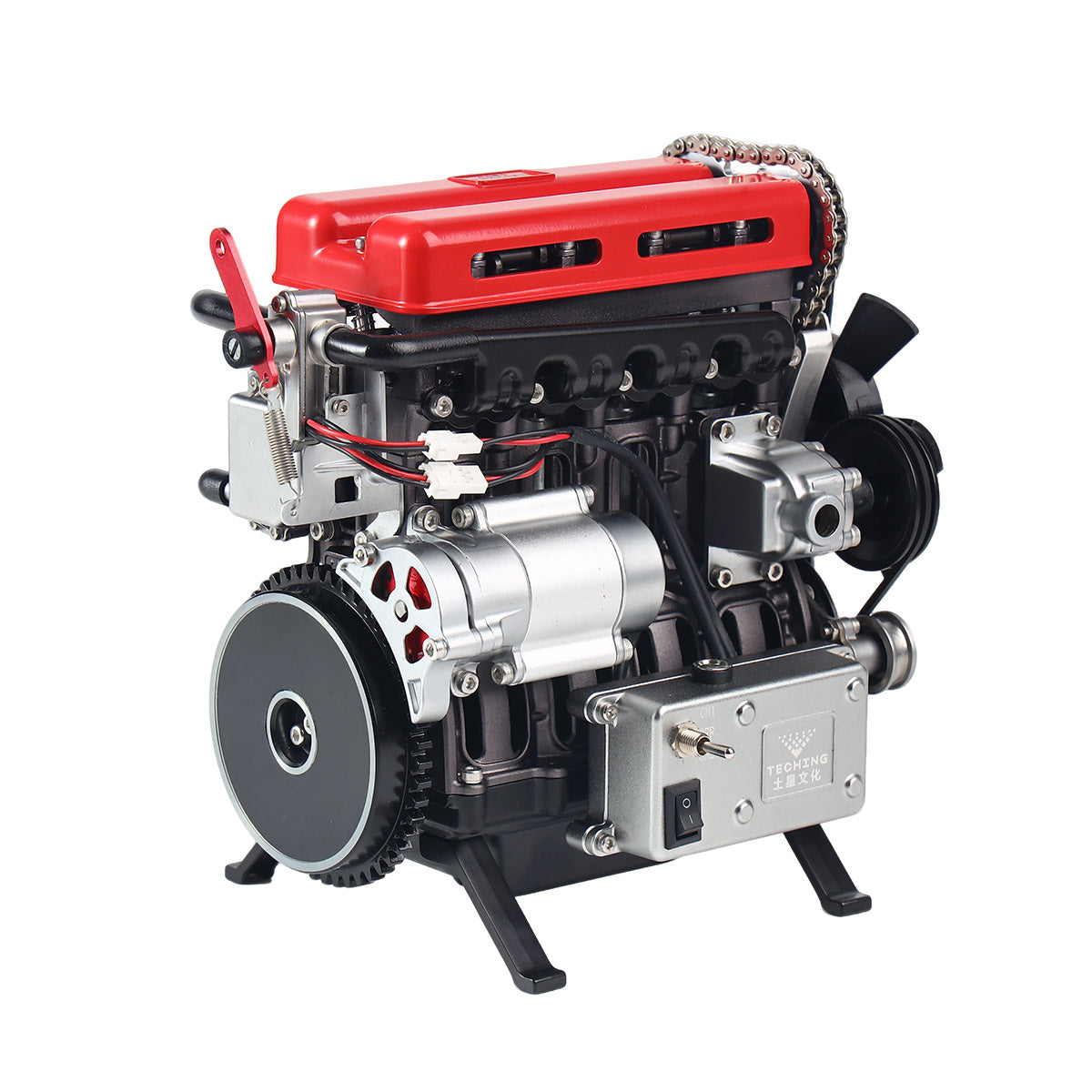 Teching DM13-L4-T Metal 4 Cylinder Engine Model DIY Assembly Kit Electric Mechanical Gift-helloworld7