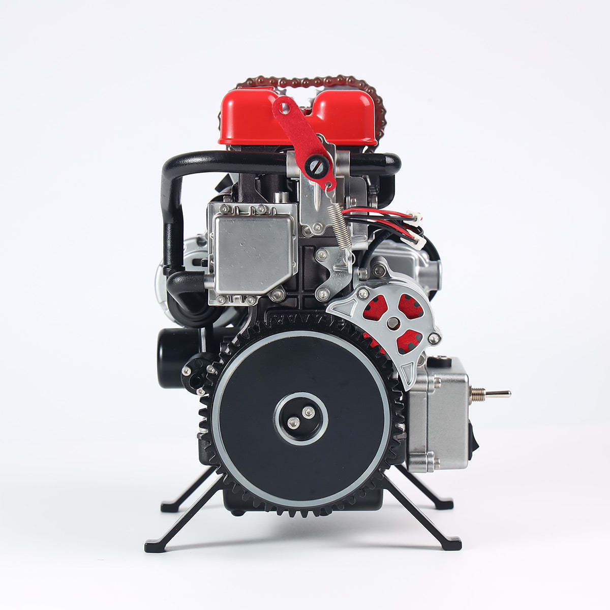 Full Metal 4-Cylinder Car Engine Assembly Kit Electric Motor Model Desk Toy Gift-helloworld7