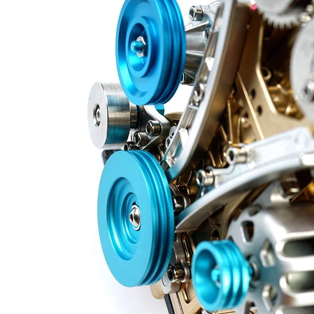Full Metal 4-Cylinder Car Engine Assembly Kit Electric Motor Model Desk Toy Gift-helloworld7