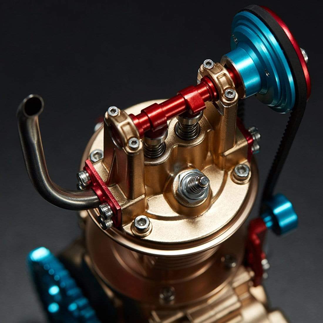 Teching Mini Single Cylinder All-Metal DIY Engine Assembly Kit - Electric Mechanical STEM Gift-helloworld7