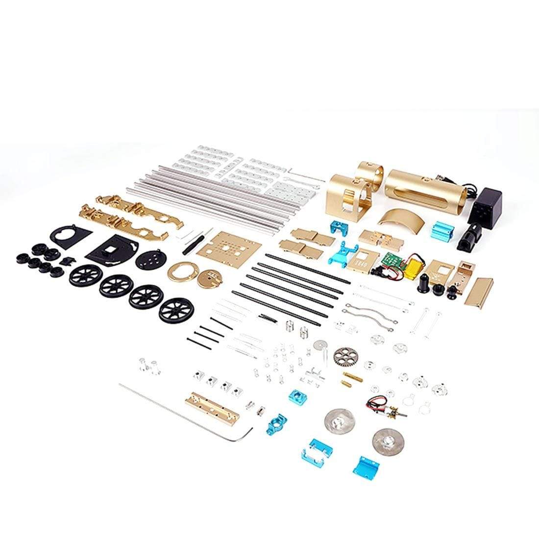 Full Metal Electric Steam Train Model Kit DIY Assembly 387pcs Mechanical Gift