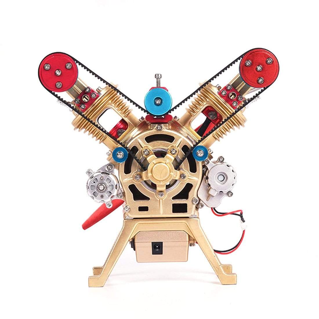 Full Metal V2 Double Cylinder Engine Model Assembly Kit Electric DIY Gift