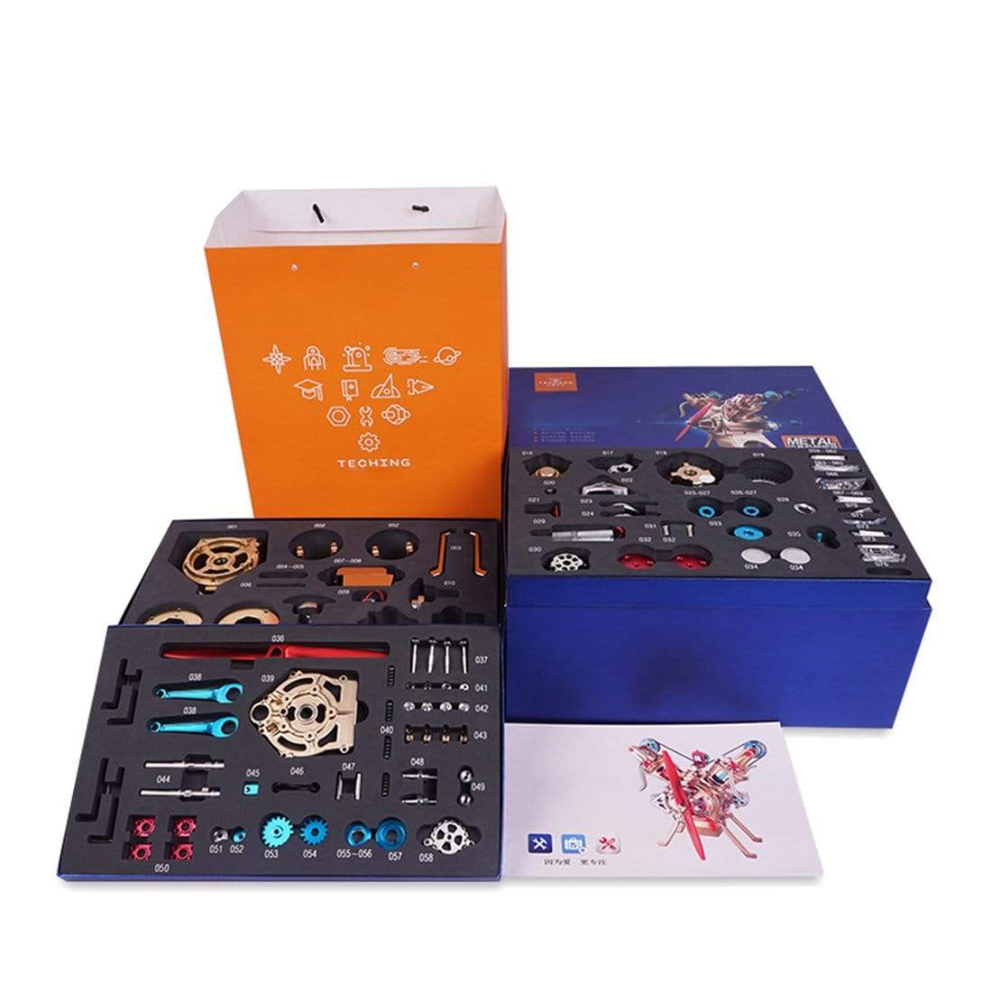 Full Metal V2 Double Cylinder Engine Model Assembly Kit Electric DIY Gift