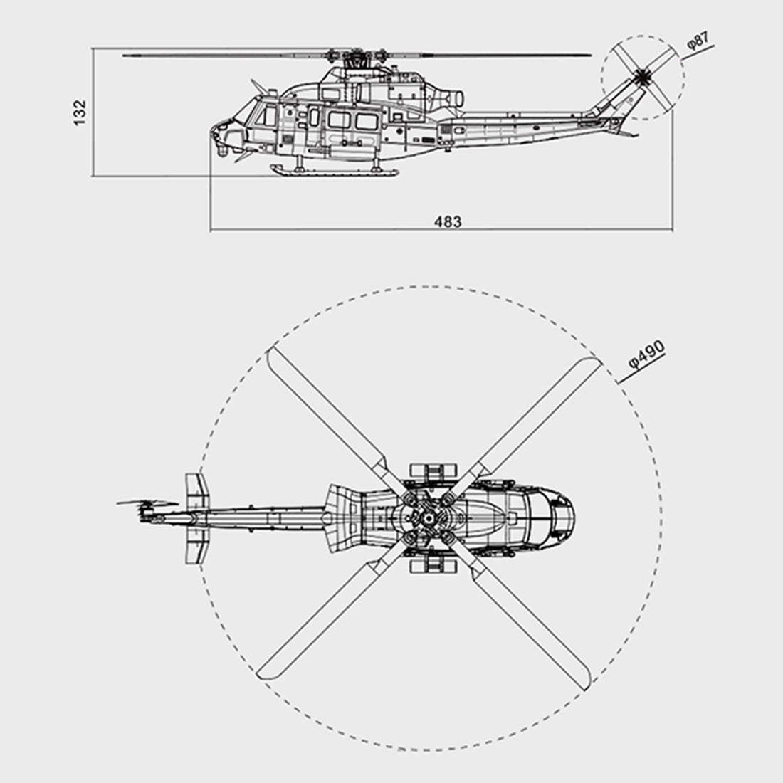 GOOSKY E2 UH-1Y Venom 1/35 Scale 6CH Dual Brushless RC Helicopter RTF GTS System