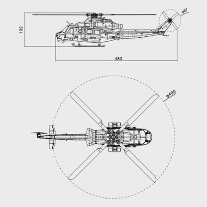 GOOSKY E2 UH-1Y Venom 1/35 Scale 6CH Dual Brushless RC Helicopter RTF GTS System