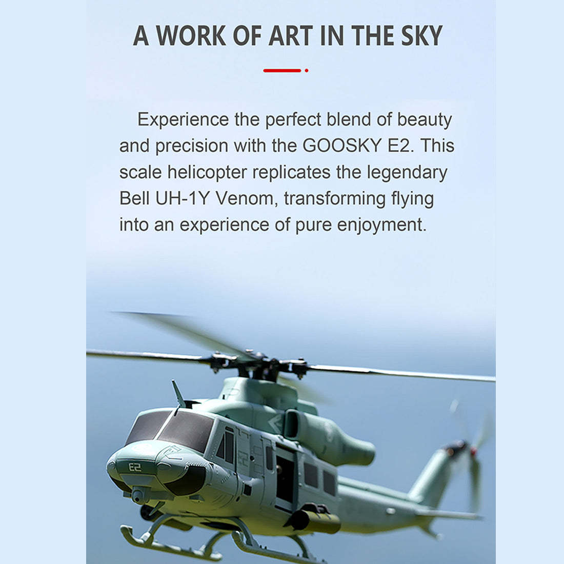 GOOSKY E2 UH-1Y Venom 1/35 Scale 6CH Dual Brushless RC Helicopter RTF GTS System