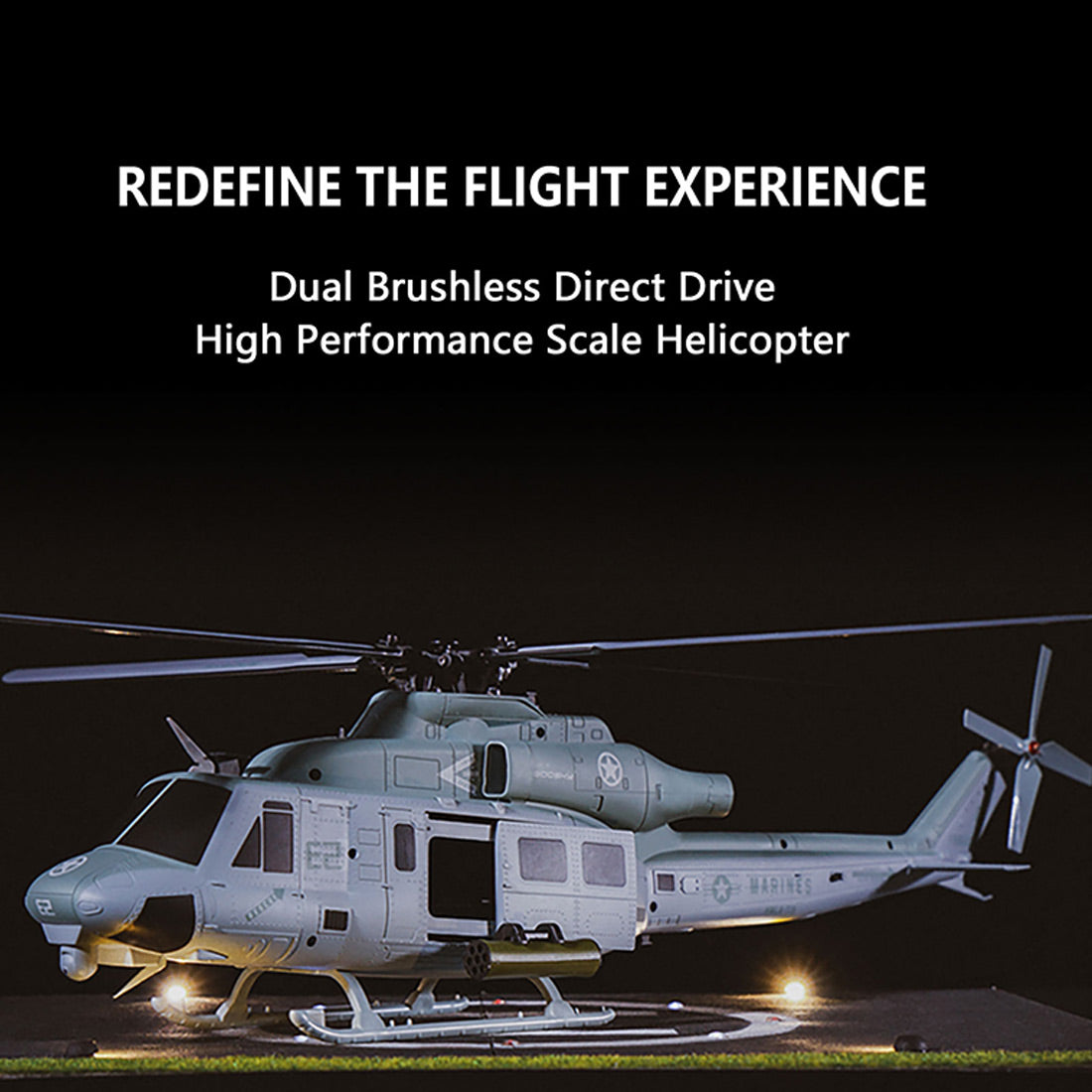 GOOSKY E2 UH-1Y Venom 1/35 Scale 6CH Dual Brushless RC Helicopter RTF GTS System