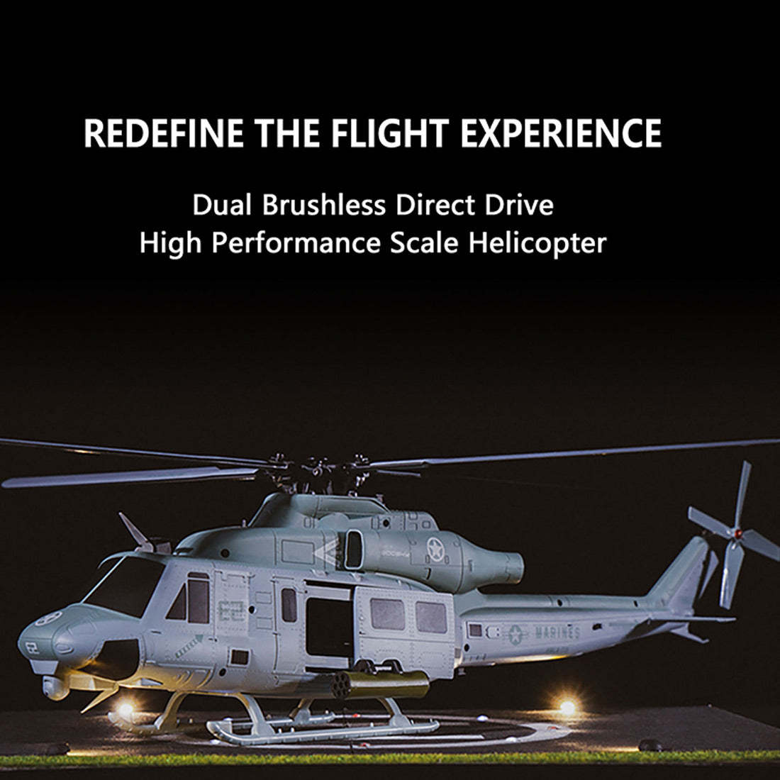 GOOSKY E2 UH-1Y Venom 1/35 Scale 6CH Dual Brushless RC Helicopter RTF GTS System