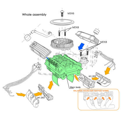 GRC F82 1/10 Scale Simulation V8 Engine Motor Heatsink Kit Dual Fan-helloworld7