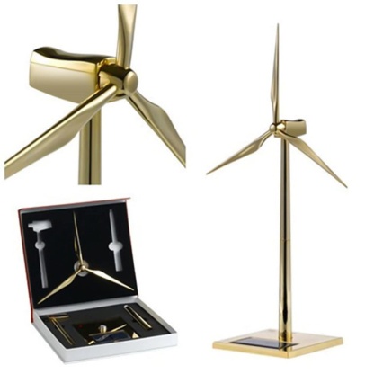 Golden Solar Windmill DIY Metal Model Kit Desktop Turbine Science Decor Gift-helloworld7