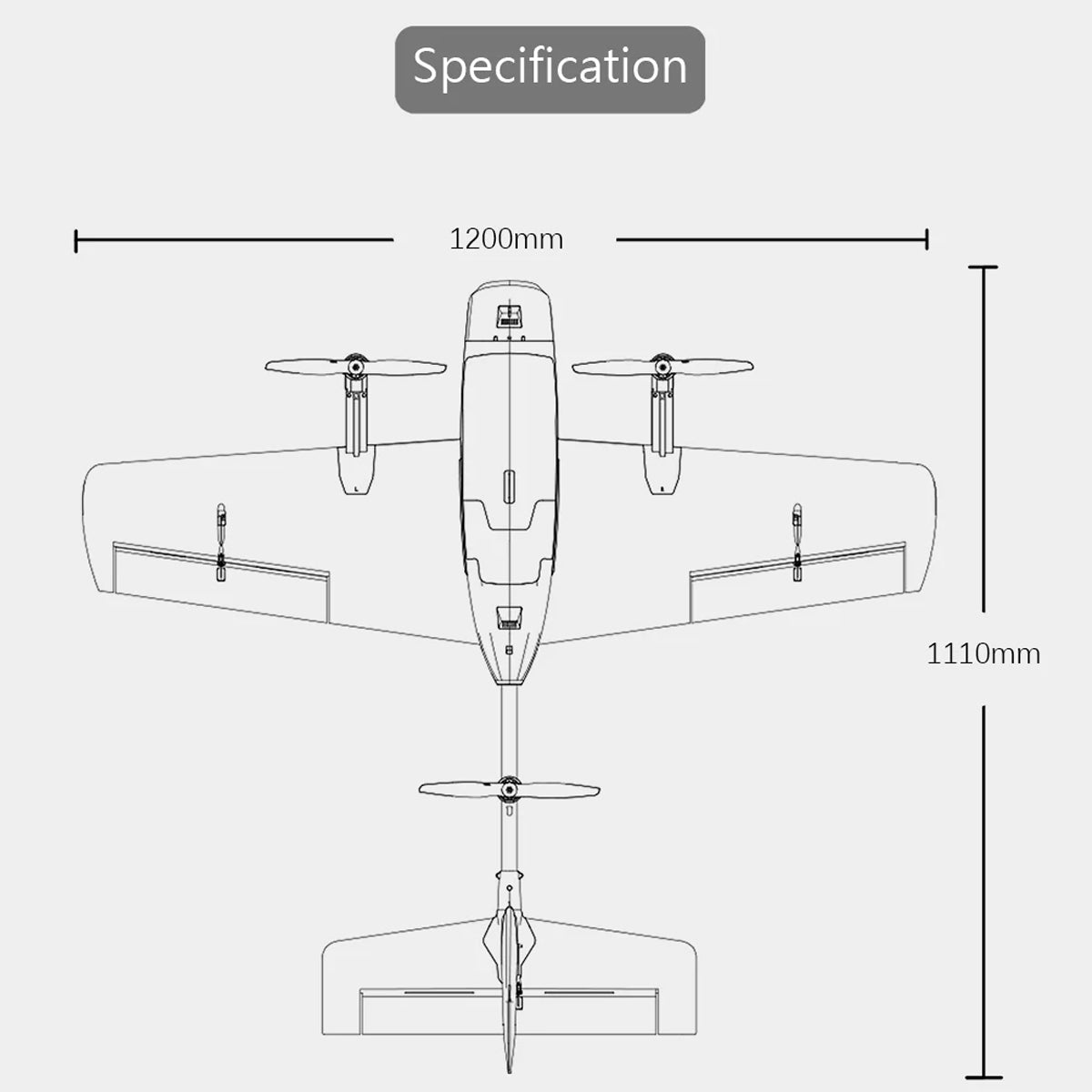 HEEWING Cruza T2 VTOL FPV RC Plane RTF 1200mm Wingspan FX-405 Flight Controller