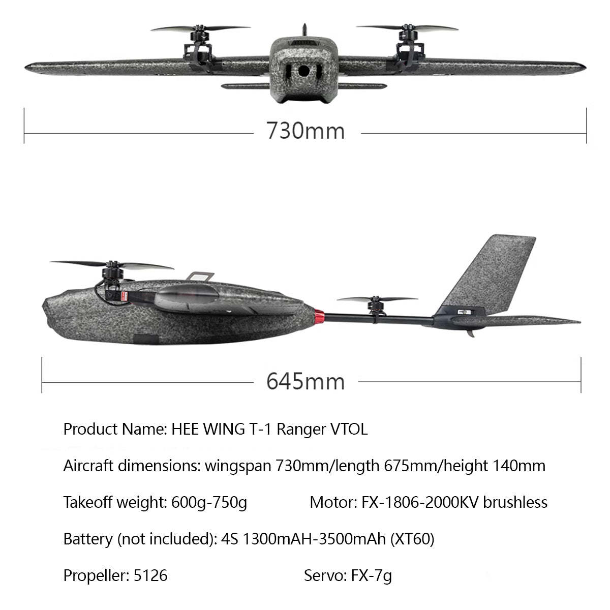 HEEWING Ranger T1 VTOL FPV RC Plane RTF Dual Motor EPP Wing