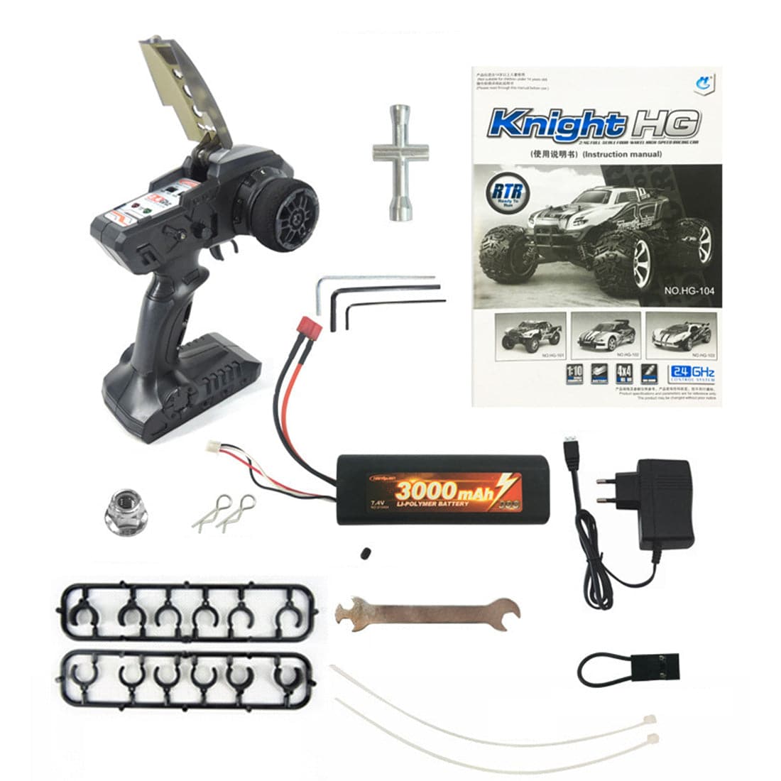 HG-104 1/10 Scale 4WD RC Rock Racer Off-Road Truck RTR All-Terrain Climbing Car